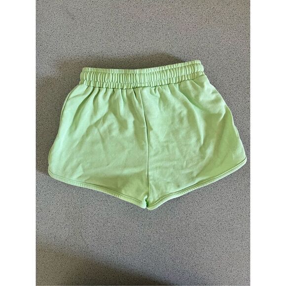 70s inspired drawstring sporty pull on short shorts Pastel Lime Green XS cider - Picture 6 of 7